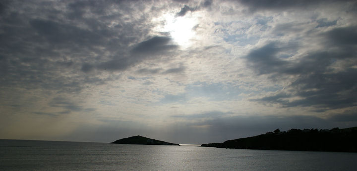 Burgh Island, Devon at high tide on a warm May evening.