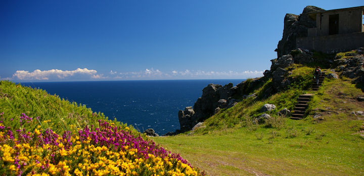 The south Devon coastline near Salcombe on a hot June day.