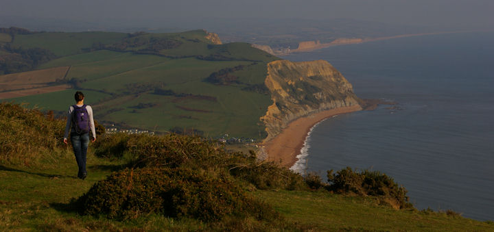 A view from Golden Cap of the coast over the border in Dorset on a very warm and sunny, if a little hazy October day.