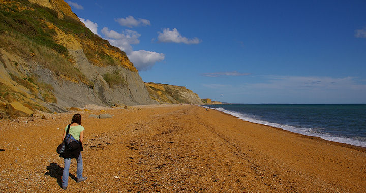 Over the border and into Jurassic Coast of west Dorset.<br>A walk along the beach near Thorncombe Beacon on a hot and sunny August day.